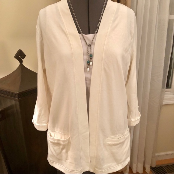 Croft & Barrow Ivory Knit Cardigan NWT L - Picture 2 of 8